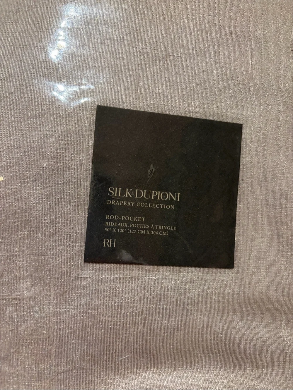 Restoration Hardware 100% Silk Dupioni 2 Pocket Panels - Silvery Dove